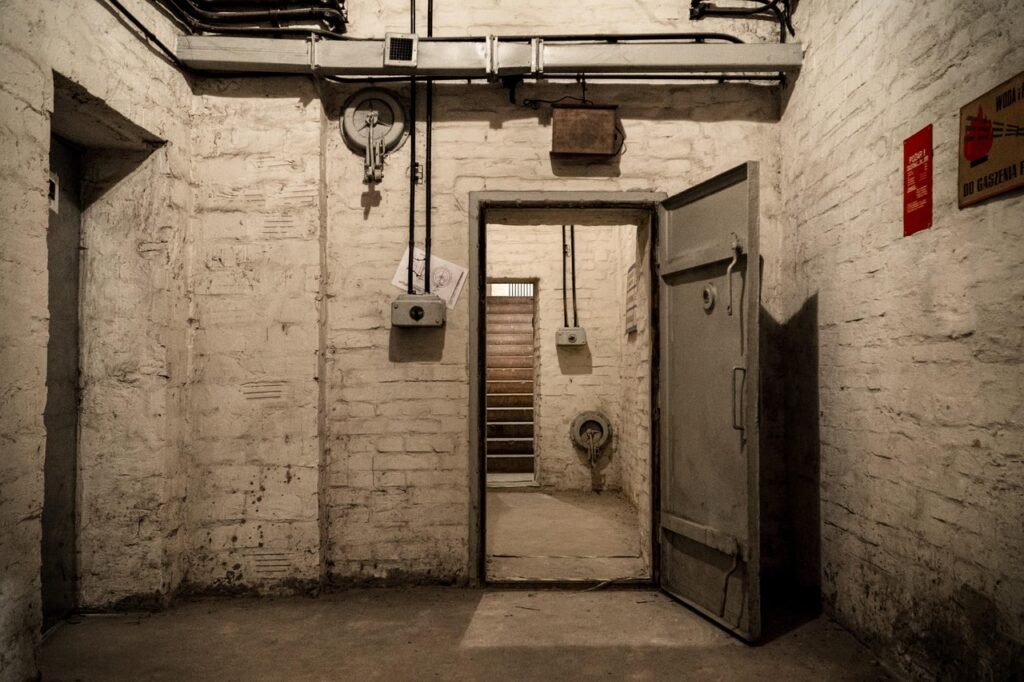 tomaszpro via Pixabay, https://pixabay.com/pt/photos/abrigo-debaixo-da-terra-bunker-2813387/