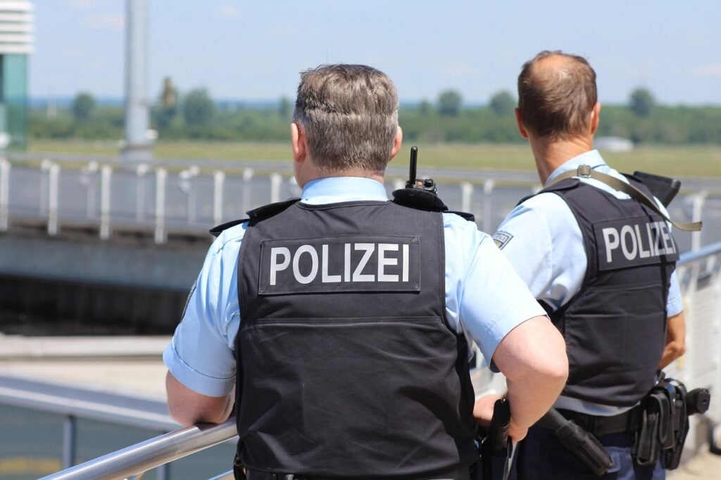 oberaichwald via Pixabay, https://pixabay.com/photos/police-policemen-cops-outdoors-4408788/