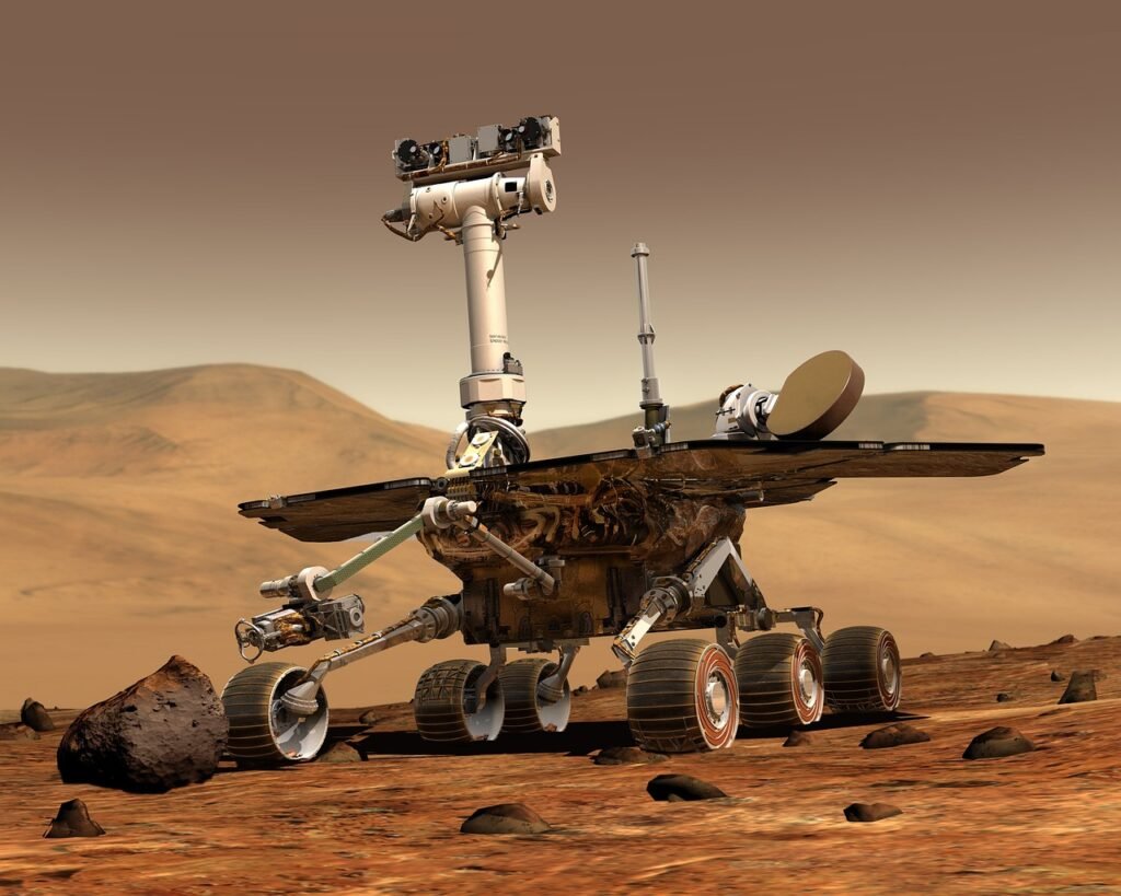 WikiImages via Pixabay, https://pixabay.com/pt/photos/marte-mars-rover-viagem-ao-espao-67522/